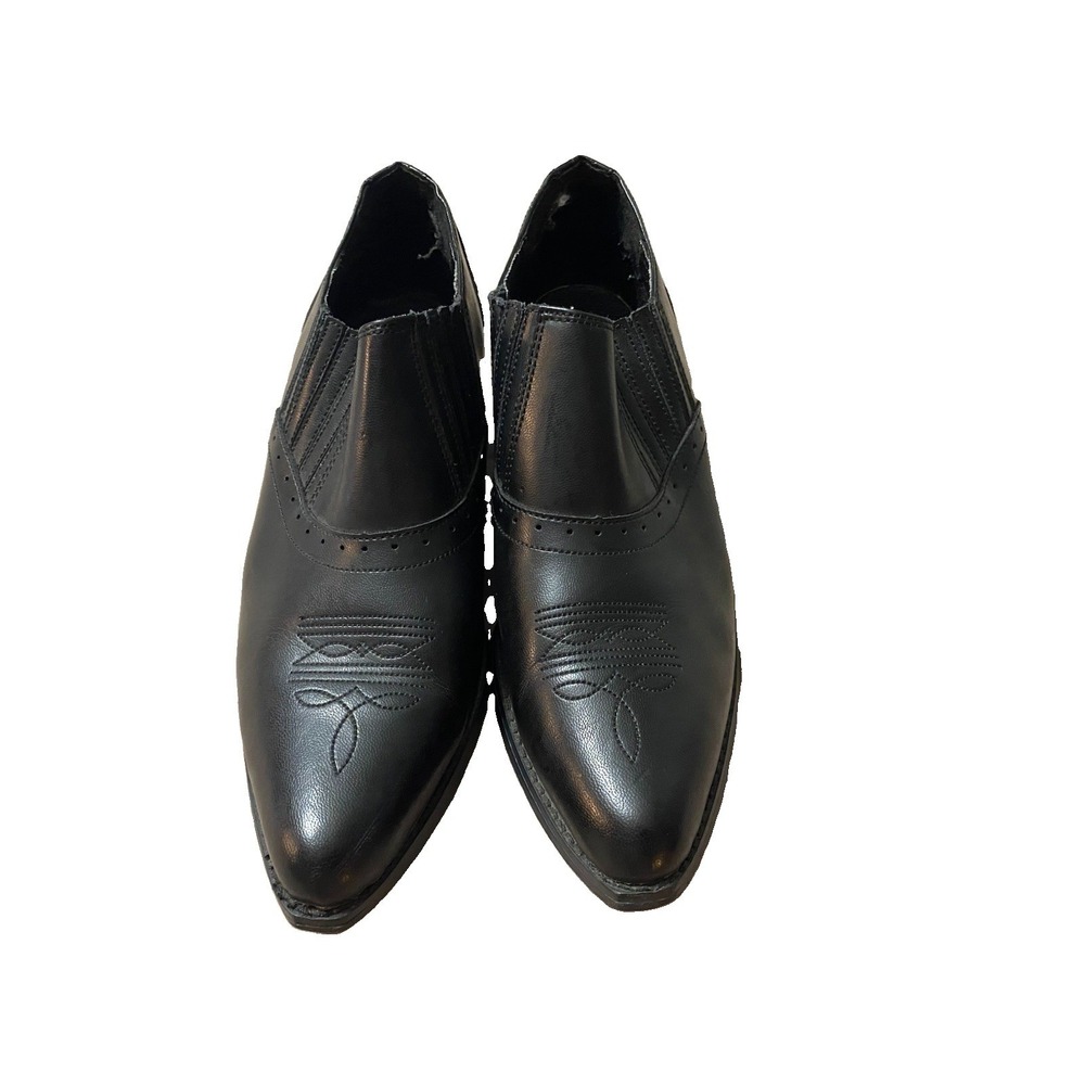 Dingo Women's Size 10M Black Leather Western Ankle Boots Loafers Slip On - Picture 3 of 10